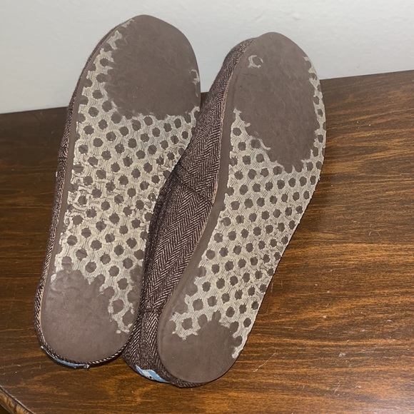 TOMS brown tweed slip ons women’s 7 - Picture 4 of 5